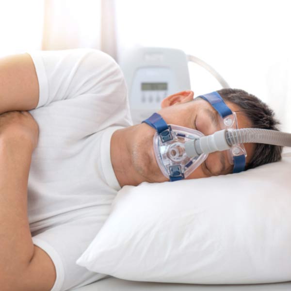 man wearing CPAP mask